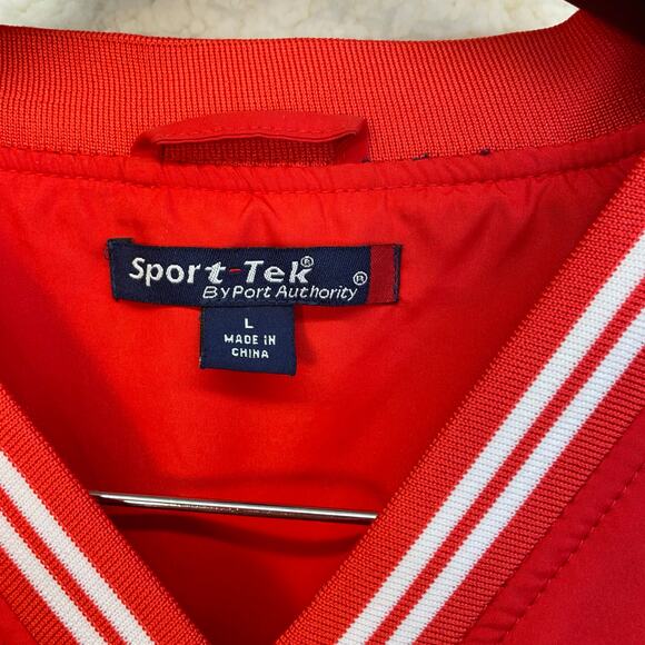 SportTek Trinity Valley college Cardinals Windshirt Pullover Red V-Neck Lined - Picture 3 of 11